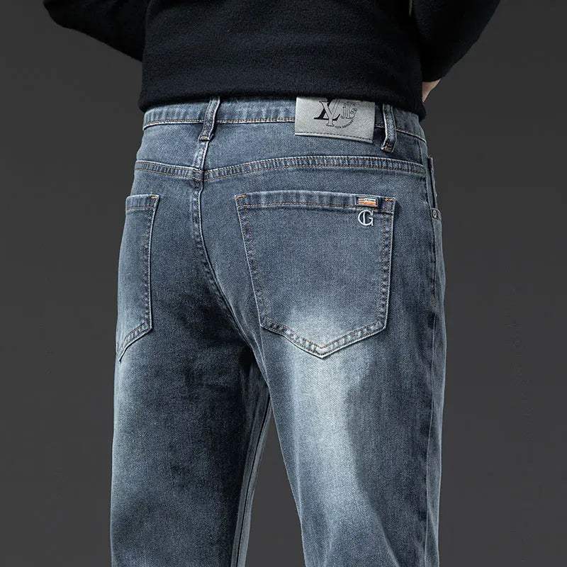 2026 New Cotton Men's Jeans Denim Pants Brand Classic Clothes Overalls Straight Trousers for Men Black Size 28-40