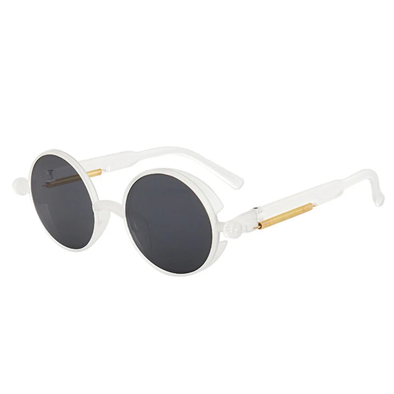 New Steampunk Sunglasses for Men Women Vintage Trendy Round Metal Frame Polarized Sun Glasses Outdoor Driving Riding Accessories