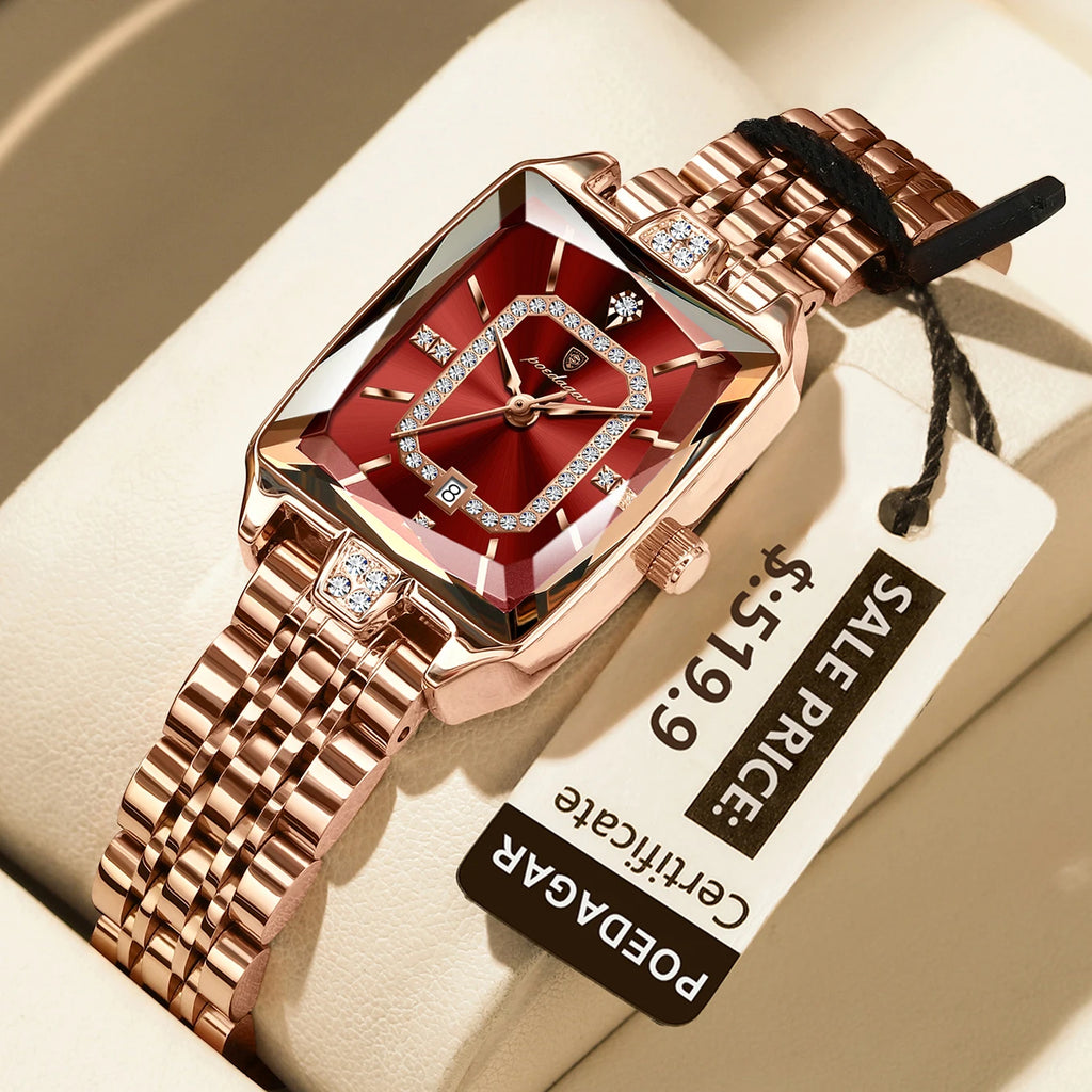 POEDAGAR High Quality Women Watch Waterproof Date Fashion Women's Watches Luxury Stainless Steel Quartz Ladies Wristwatch Reloj