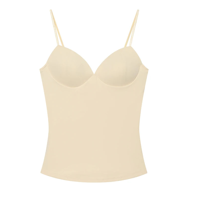 HXAO Sleeveless Slip Top Women Corset Crop Tops Woman Party Bustier Gray Brown Black Top Female Backless Sexy Camisole Bra Top
