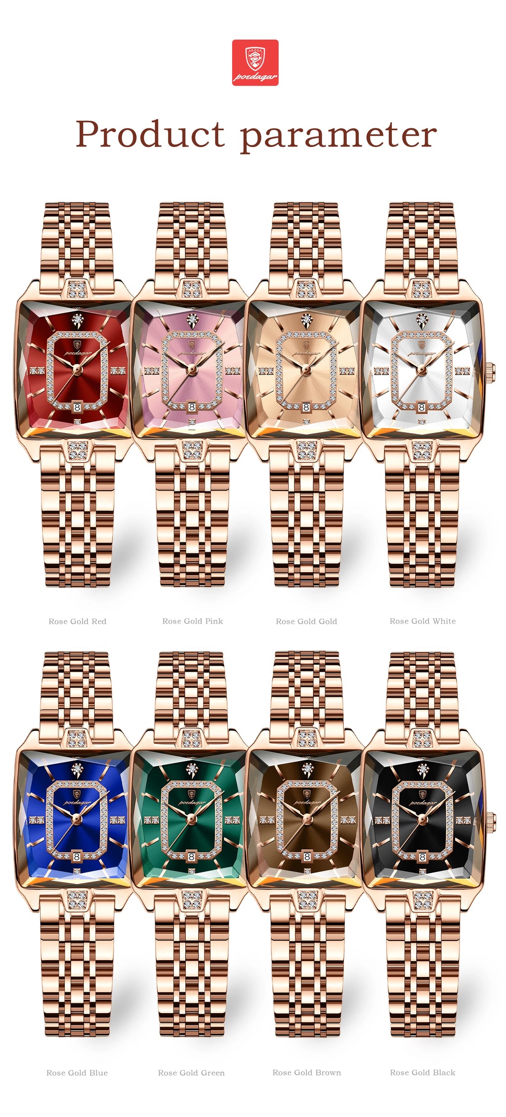 POEDAGAR High Quality Women Watch Waterproof Date Fashion Women's Watches Luxury Stainless Steel Quartz Ladies Wristwatch Reloj