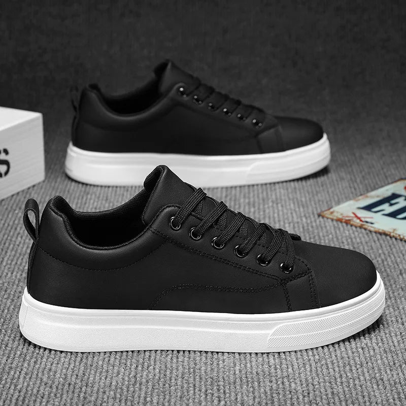 2025 Luxury Men's Sneakers Casual Skateboarding Shoes Little White Student Shoes Professional & Casual Black Leather Sneaker