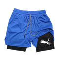 Summer Men's Gym Fitness Workout Shorts Quick-drying Two-in-one Sports Compression Double-layer Shorts Casual Daily M-3XL
