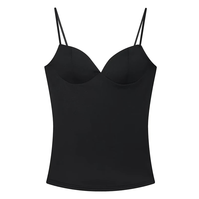 HXAO Sleeveless Slip Top Women Corset Crop Tops Woman Party Bustier Gray Brown Black Top Female Backless Sexy Camisole Bra Top