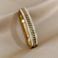 Greatera Inlaid Rhinestone Stainless Steel Zipper Bracelets Bangles for Women Fashion Gold Plated Charm Bracelet Party Jewelry