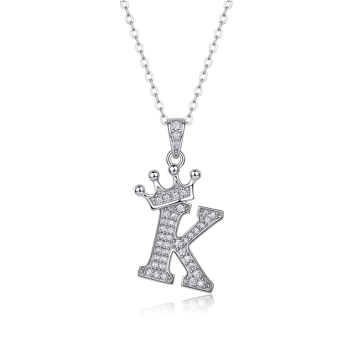 925 Silver Initial Necklace Sparkling Full Moissanite Diamond Pendant Charm Necklaces for Women Letter Name Choker Jewelry Gift