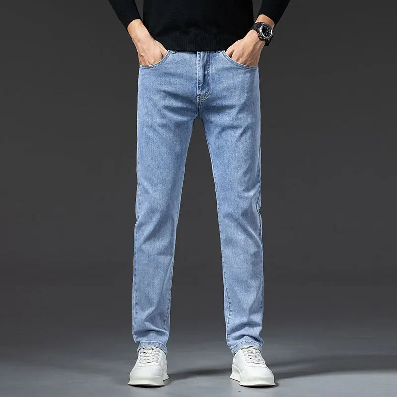 2026 New Cotton Men's Jeans Denim Pants Brand Classic Clothes Overalls Straight Trousers for Men Black Size 28-40