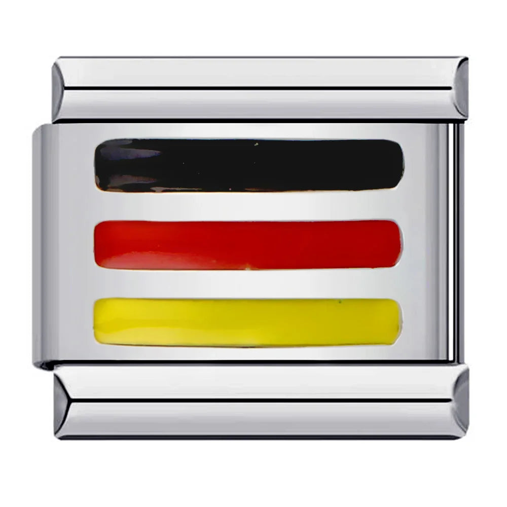 2025 New World National Flag Enamel Italian Charm Bead Fit 9mm Stianless Steel Italian Bracelet Link Hand Chain DIY Jewelry Gift