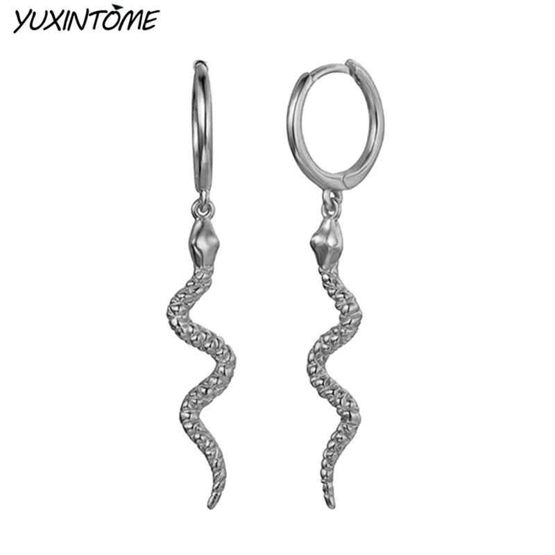 925 Sterling Silver Needle Premium Snake 18K Gold Earrings Vintage Hoop Earrings for Women Fashion Accessories Luxury Jewelry