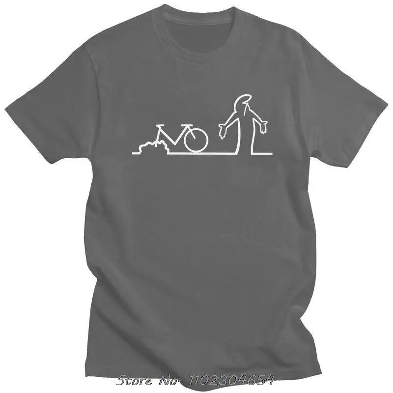 Men Funny La Linea Bike Amazing T Shirt Short Sleeved Cotton Tshirt Unique T-shirt Animation Comedy Tee Top Oversized Streetwear