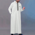 Moroccan Hooded Long Robe Abaya with Luxury Embroidery And Side Pockets for Muslim Men Middle East Style Clothing