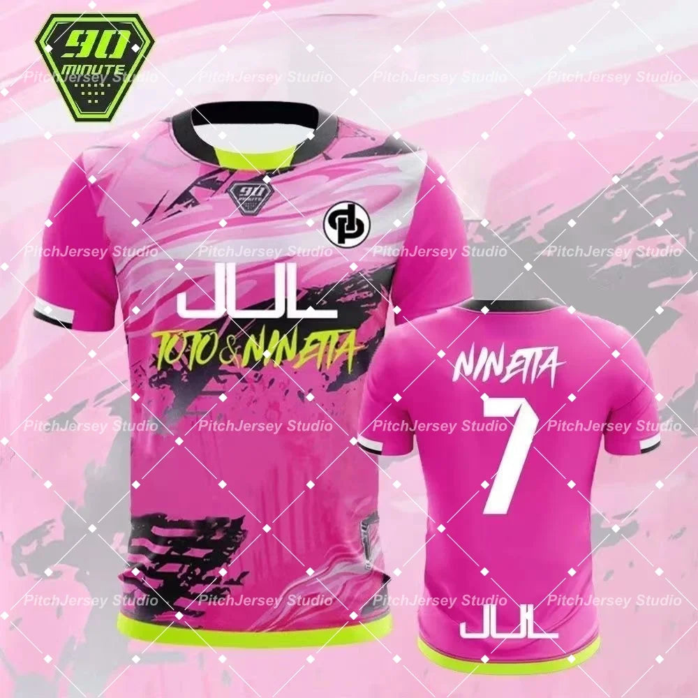2026 Maillot JUL Toto Ninetta Printed Jersey Men's and Women's Breathable Football T-Shirt Adult Children's Short-Sleeved Top