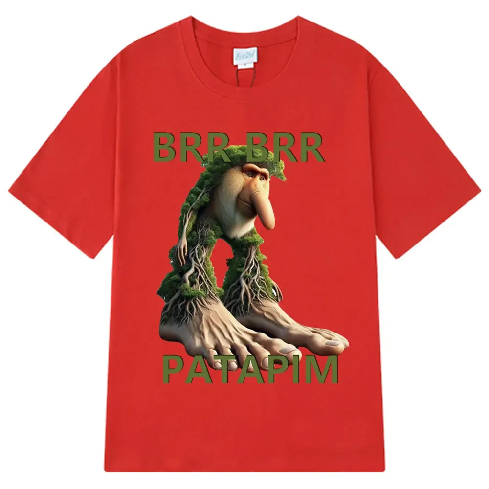 Brr Brr Patapim T Shirt Funny Italian Brainrot Meme Graphic T-shirt Women Summer Cozy Soft O-Neck T-shirts Tops