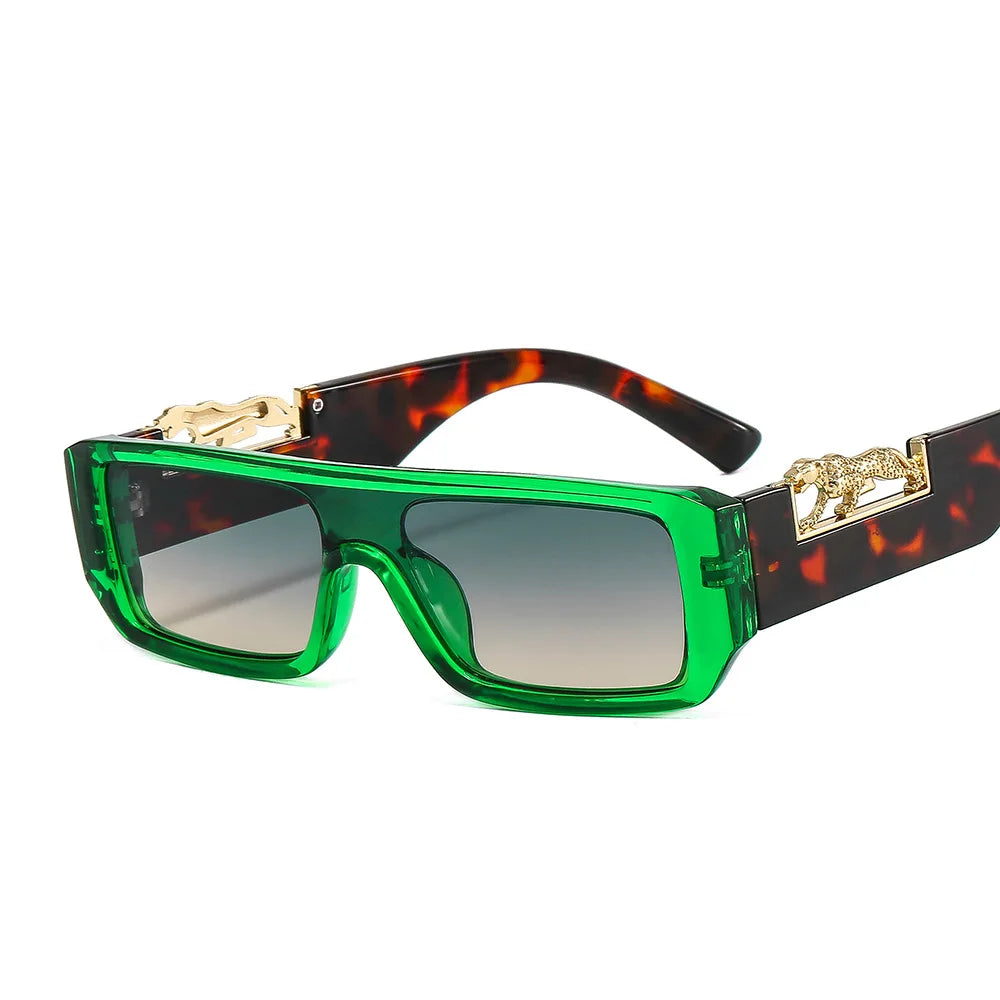 Luxury Leopard Sunglasses for Men and Women Square Fashion Leo Designer Unisex Shades