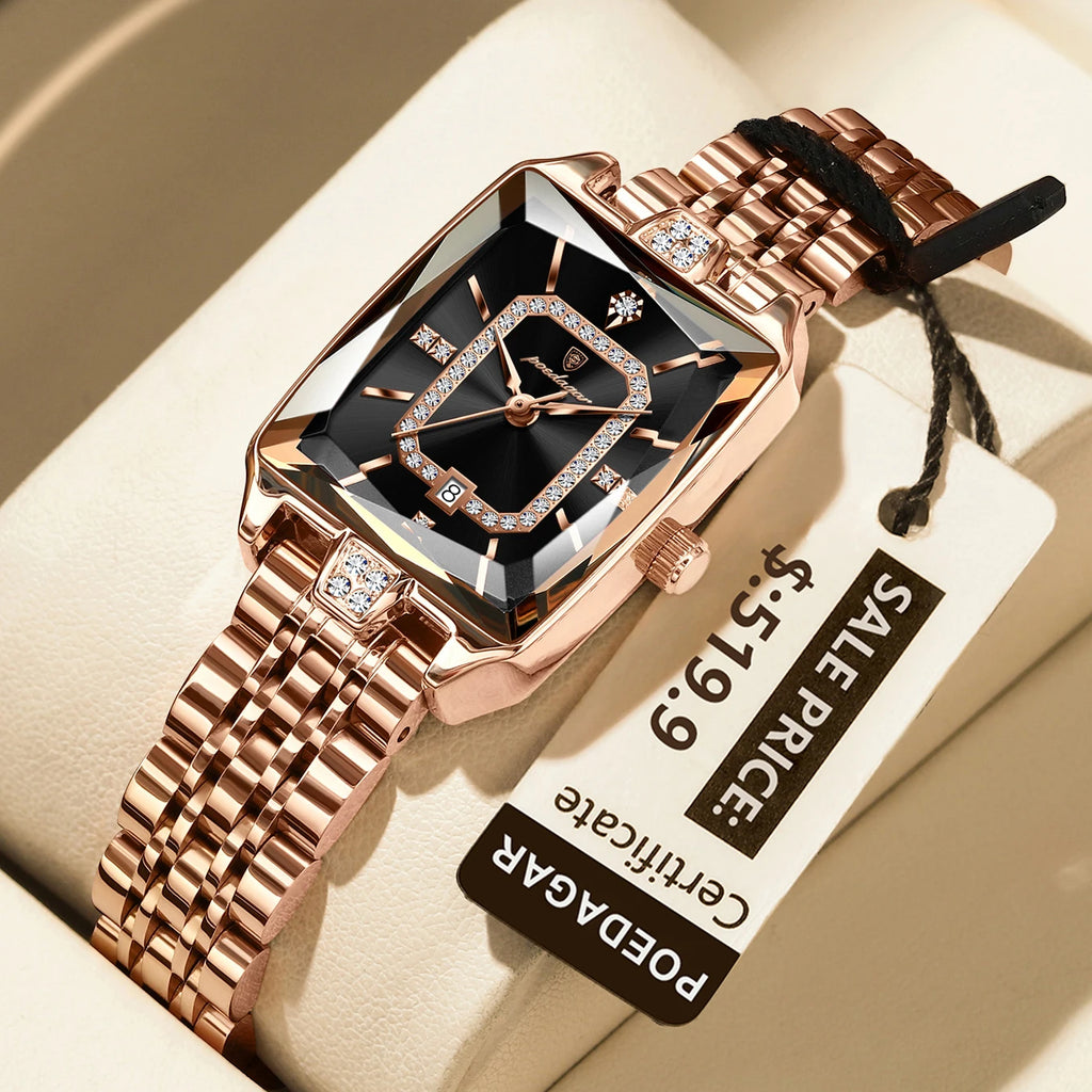POEDAGAR High Quality Women Watch Waterproof Date Fashion Women's Watches Luxury Stainless Steel Quartz Ladies Wristwatch Reloj
