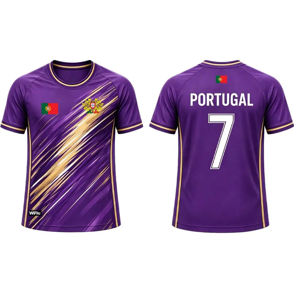 New Portugal Flag Football Jersey Outdoor Sports Training Breathable Soccer Short Sleeve T-shirt Men's And Women's Casual Top