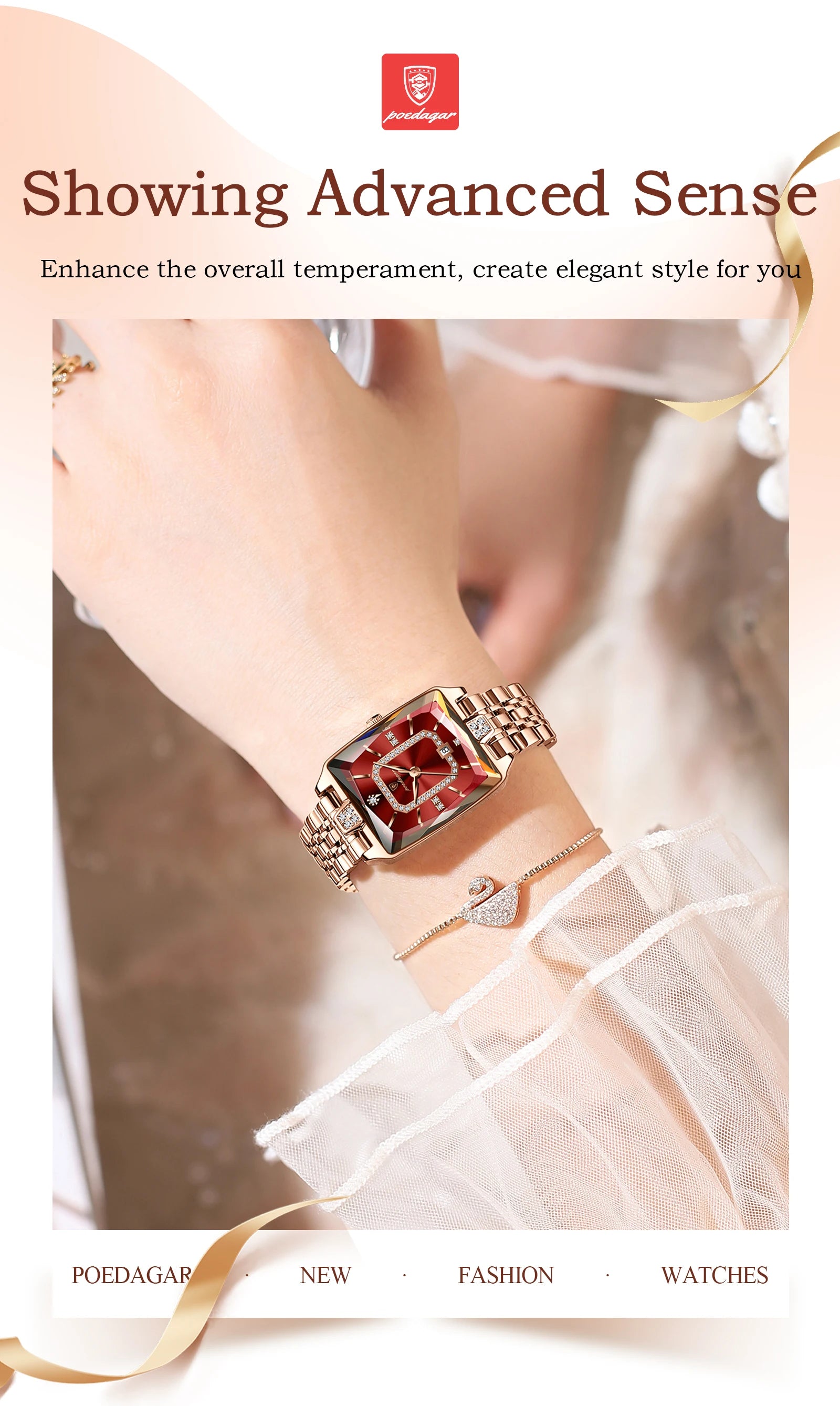 POEDAGAR High Quality Women Watch Waterproof Date Fashion Women's Watches Luxury Stainless Steel Quartz Ladies Wristwatch Reloj