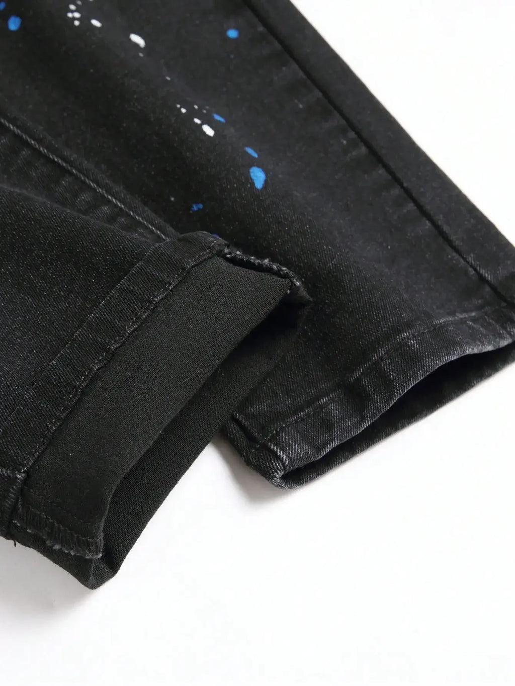 Men y2k Stretchy Skinny Denim Jeans For Men Casual pants Ripped Patchwork Hole Slim Fit Denim Hip Hop Black Straight Trousers
