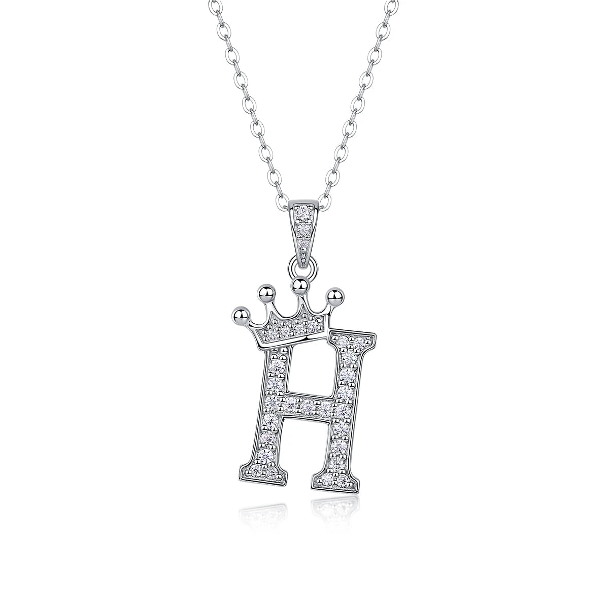925 Silver Initial Necklace Sparkling Full Moissanite Diamond Pendant Charm Necklaces for Women Letter Name Choker Jewelry Gift