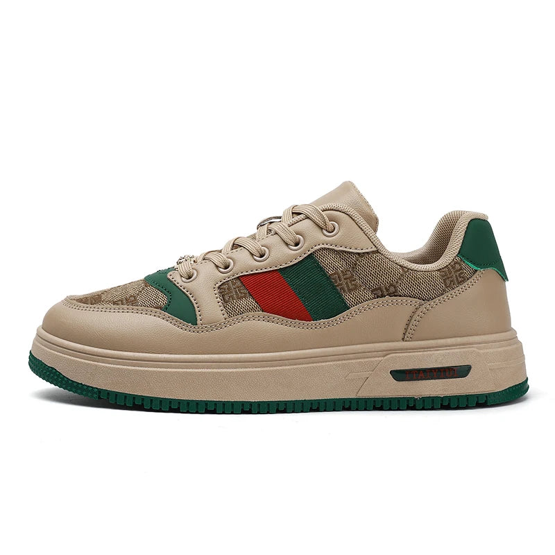 Couple Shoes Spring and Summer 2024 Luxury Appearance Design Men's Tide Shoes Leather Sports Casual Breathable Board Shoes