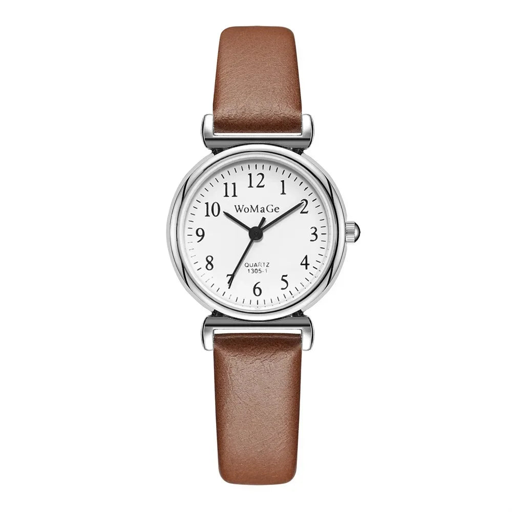 Women Watches Vintage Small Dial Watch Sweet Leather Strap Casual Ladies Quartz Clock Wrist Watches