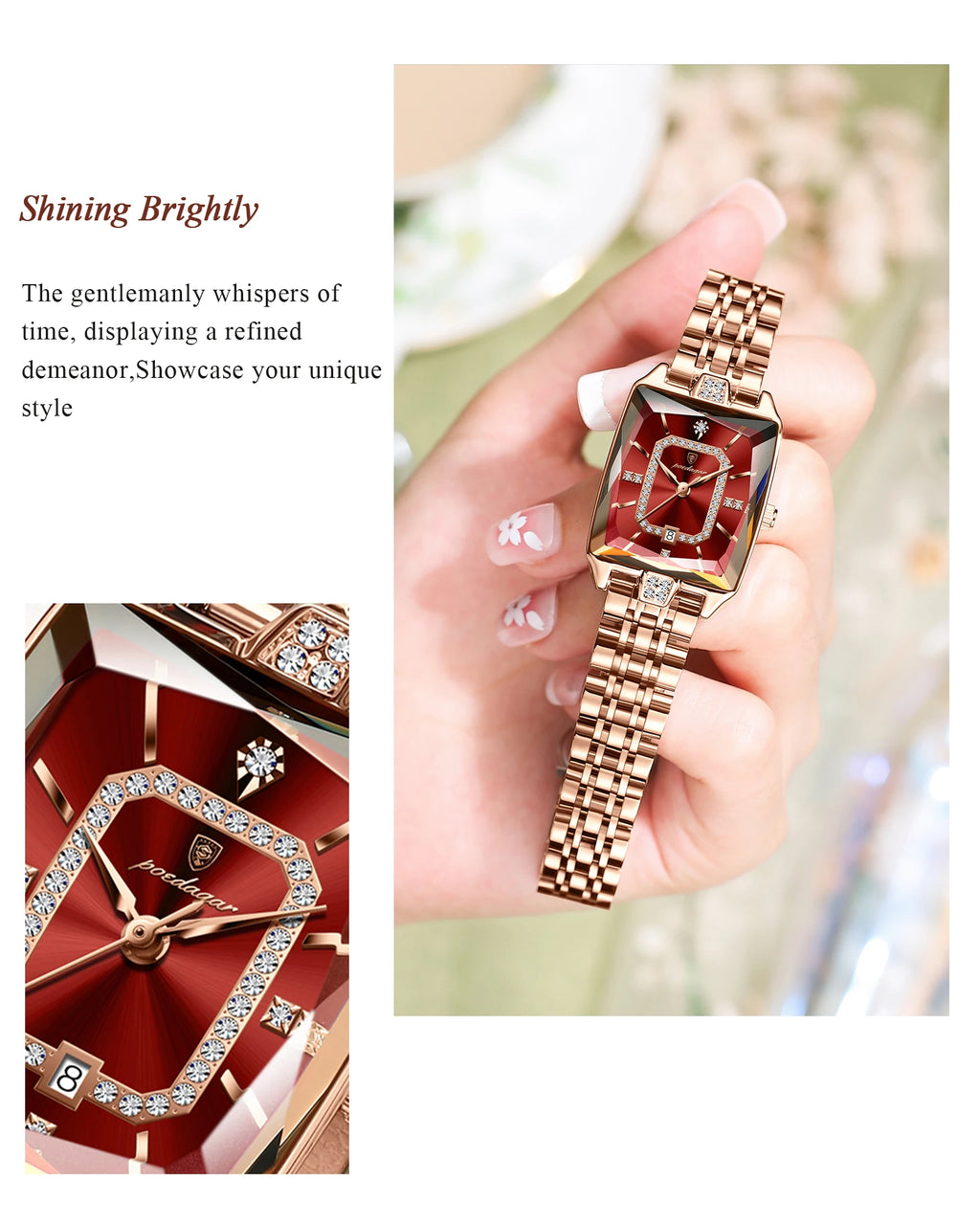 POEDAGAR High Quality Women Watch Waterproof Date Fashion Women's Watches Luxury Stainless Steel Quartz Ladies Wristwatch Reloj