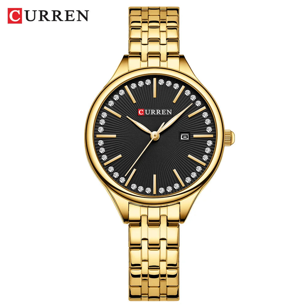 CURREN New Women's Wrist Watches Luxury Brand Women Quartz WatchesStainless Steel Casual Fashion Wristwatch Relogio Feminino