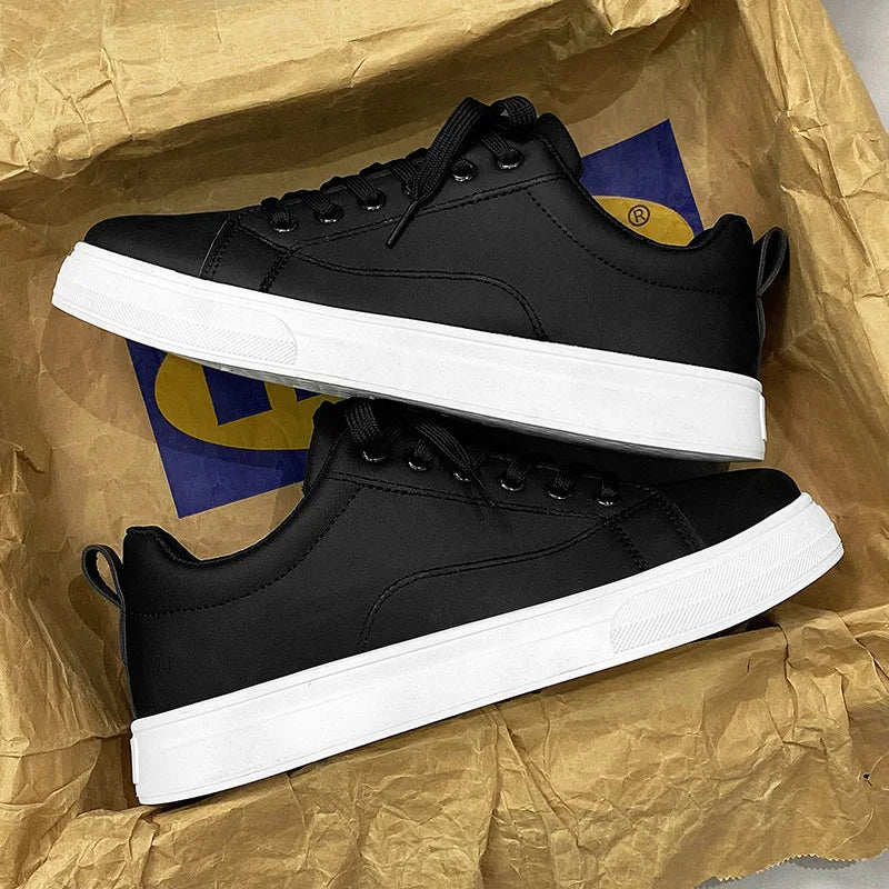 2025 Luxury Men's Sneakers Casual Skateboarding Shoes Little White Student Shoes Professional & Casual Black Leather Sneaker