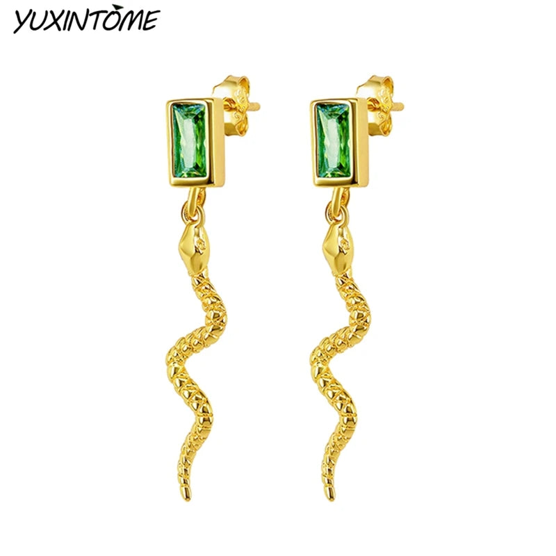 925 Sterling Silver Needle Premium Snake 18K Gold Earrings Vintage Hoop Earrings for Women Fashion Accessories Luxury Jewelry