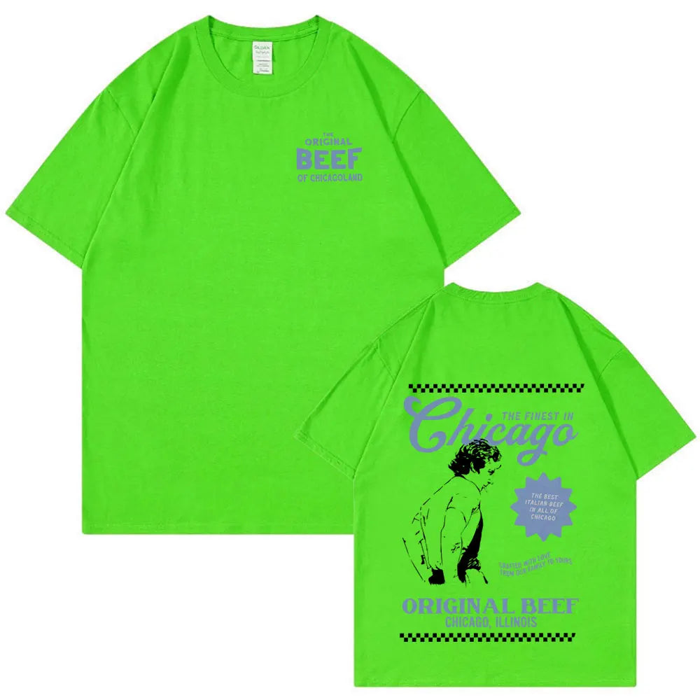 The Bear TV Series Jeremy Allen T-shirts The Original Beef of Chicagoland T-shirt Men/Women Clothing Cotton Oversized T Shirts