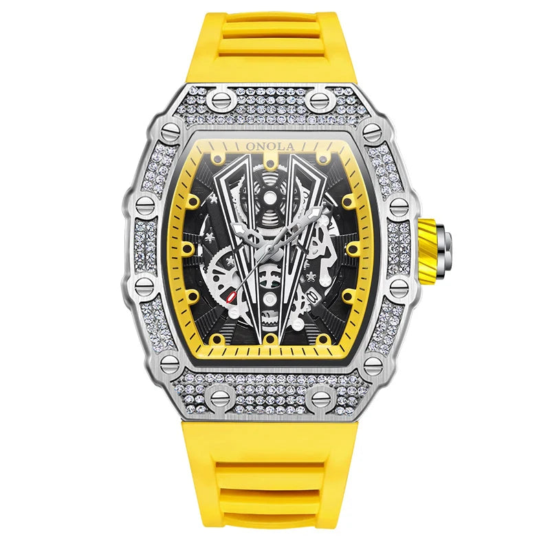 New Diamond Fashion Men Watch ONOLA  Top Luxury Man Watches Quartz Sports Waterproof Men's Wristwatch Clock Relogio Masculino