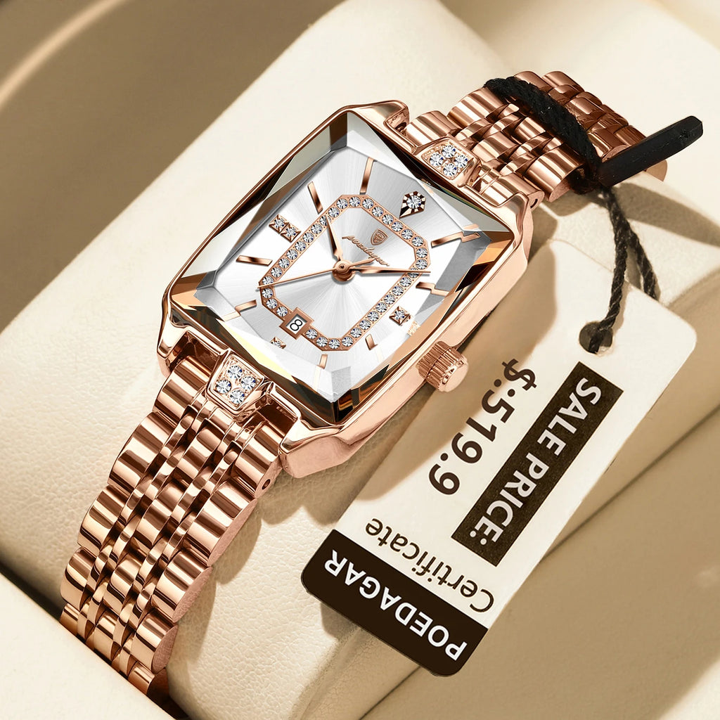 POEDAGAR High Quality Women Watch Waterproof Date Fashion Women's Watches Luxury Stainless Steel Quartz Ladies Wristwatch Reloj