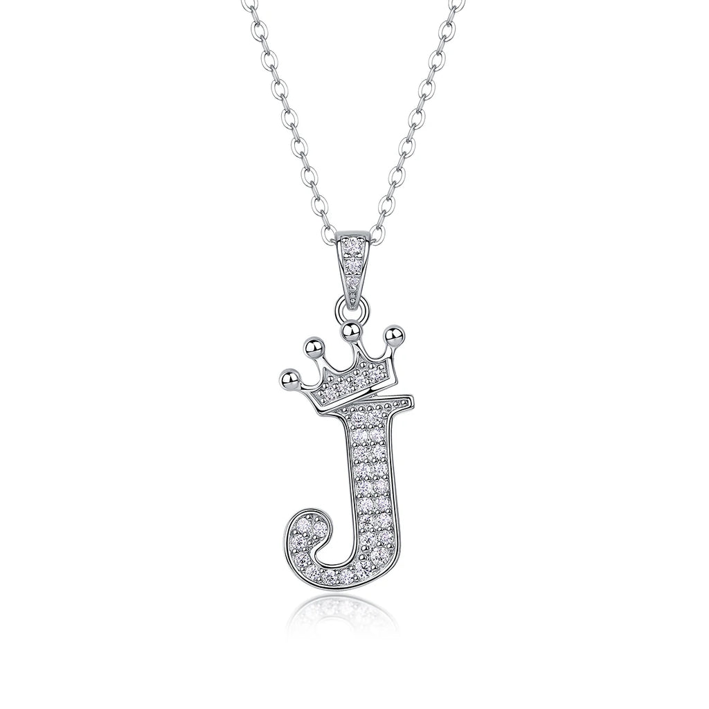 925 Silver Initial Necklace Sparkling Full Moissanite Diamond Pendant Charm Necklaces for Women Letter Name Choker Jewelry Gift