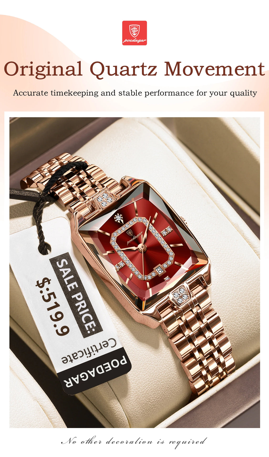 POEDAGAR High Quality Women Watch Waterproof Date Fashion Women's Watches Luxury Stainless Steel Quartz Ladies Wristwatch Reloj