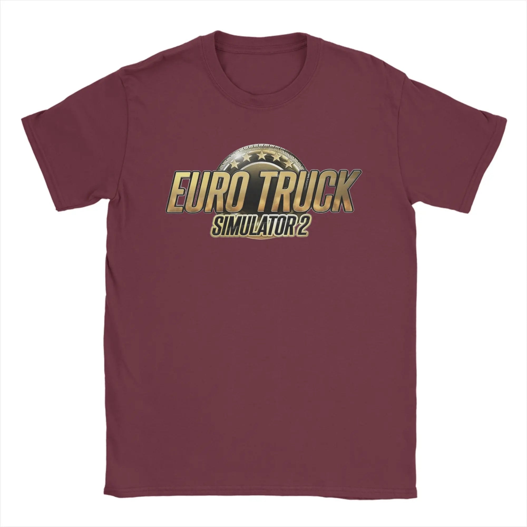 Game Euro Truck Simulator 2 Men T Shirts  Leisure Tees Short Sleeve Round Collar T-Shirts Cotton Summer Tops
