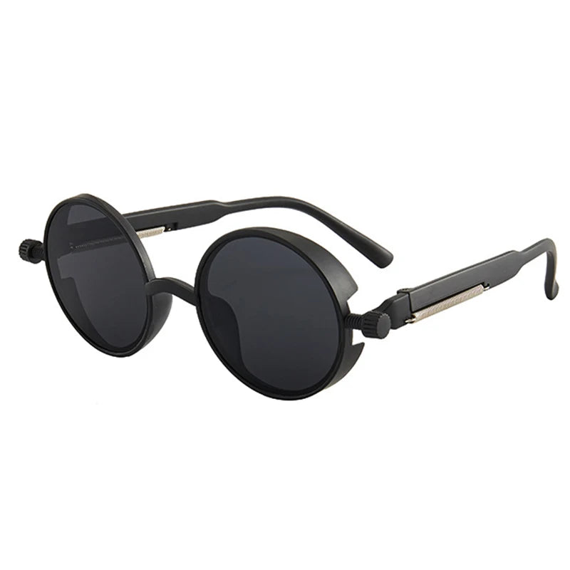 New Steampunk Sunglasses for Men Women Vintage Trendy Round Metal Frame Polarized Sun Glasses Outdoor Driving Riding Accessories